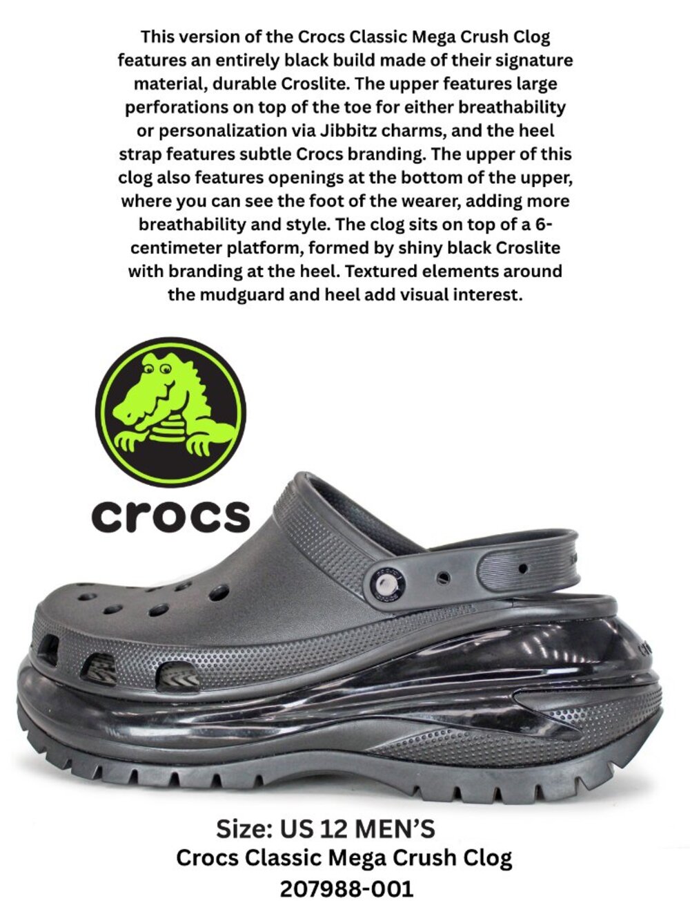 Crocs Classic Mega Crush Clog 207988-001